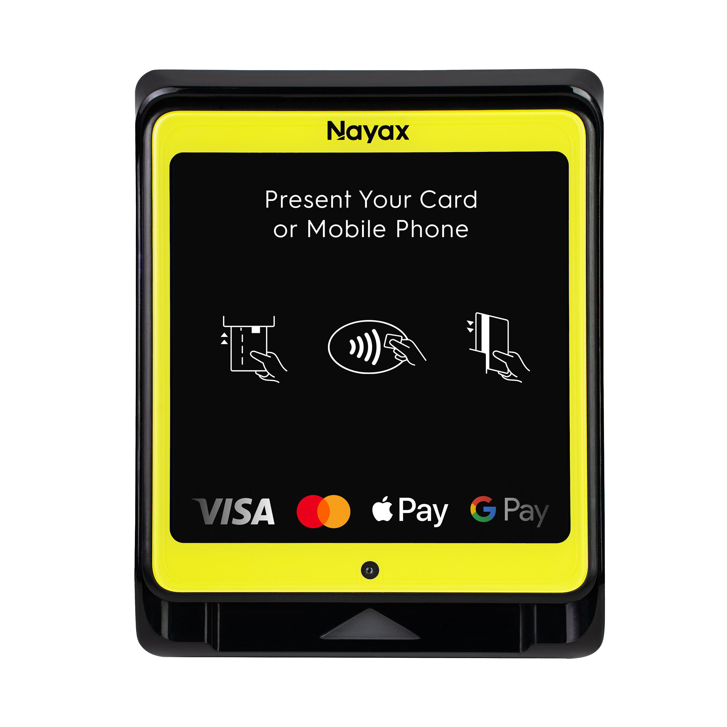 Nayax VPOS Media terminal; final revision confirmed in the proposal